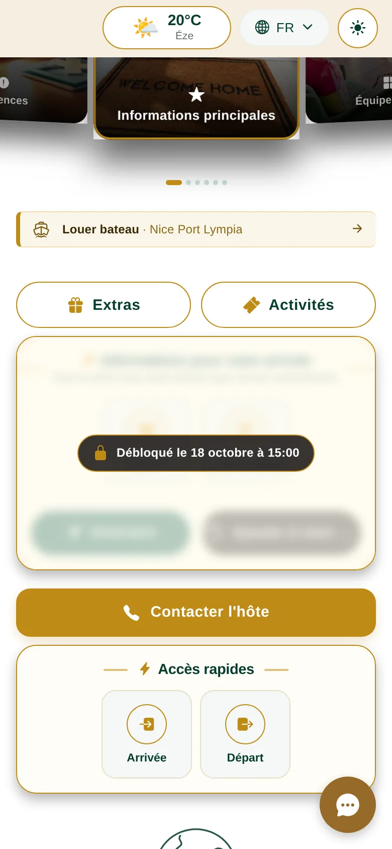 Pré-livret verrouillé avec compte à rebours — LodgBoost
